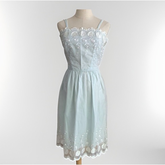 1950's Vicky Vaughn Junior Swiss Dot Sundress - Picture 1 of 9